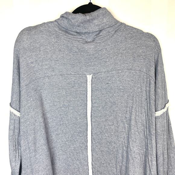 Free People We the Free Oversized Flight Turtleneck Heather Blue - Picture 8 of 11